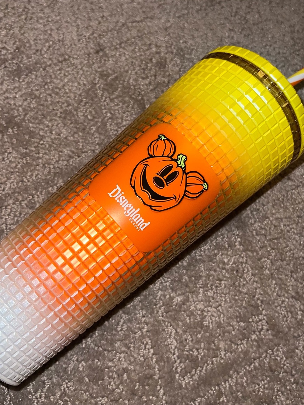New Starbucks Disneyland Exclusive Halloween Candy Corn Mickey Pumpkin Tumbler